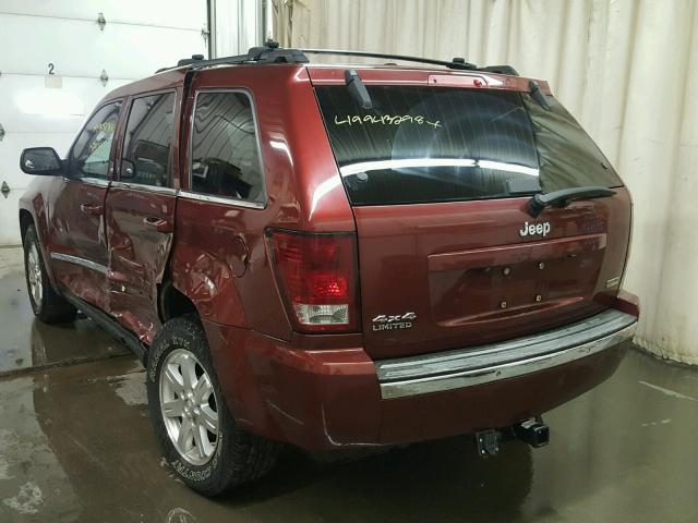 1J8HR58N58C174638 - 2008 JEEP GRAND CHER MAROON photo 3