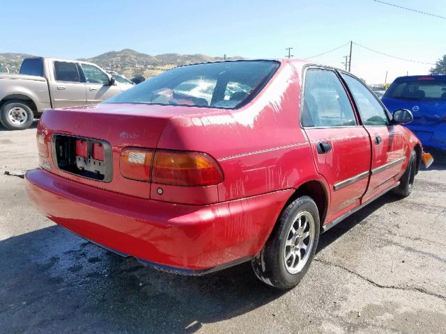 JHMEG8541PS039088 - 1993 HONDA CIVIC DX RED photo 4