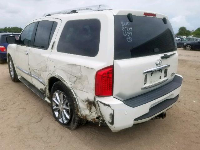 5N3AA08D18N900707 - 2008 INFINITI QX56 WHITE photo 3