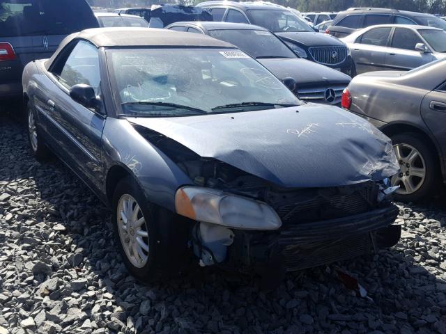 1C3EL45RX2N333120 - 2002 CHRYSLER SEBRING LX BLUE photo 1