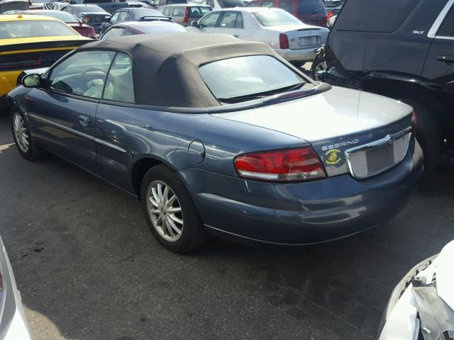 1C3EL45RX2N333120 - 2002 CHRYSLER SEBRING LX BLUE photo 3