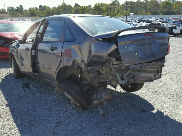 1FAHP34N67W190759 - 2007 FORD FOCUS ZX4 GRAY photo 3