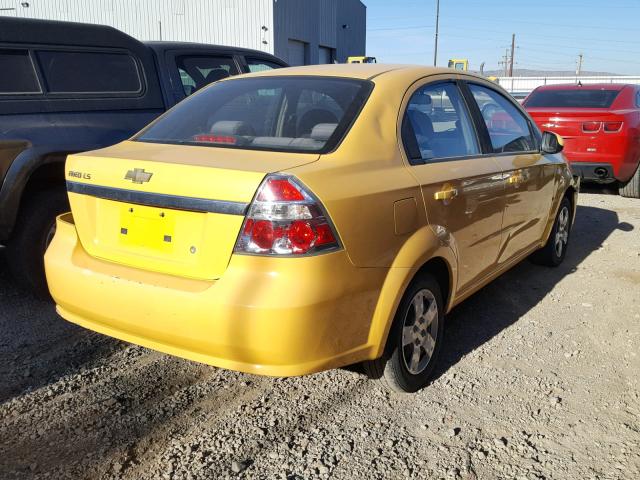 KL1TD56608B252073 - 2008 CHEVROLET AVEO BASE Sarı foto 4