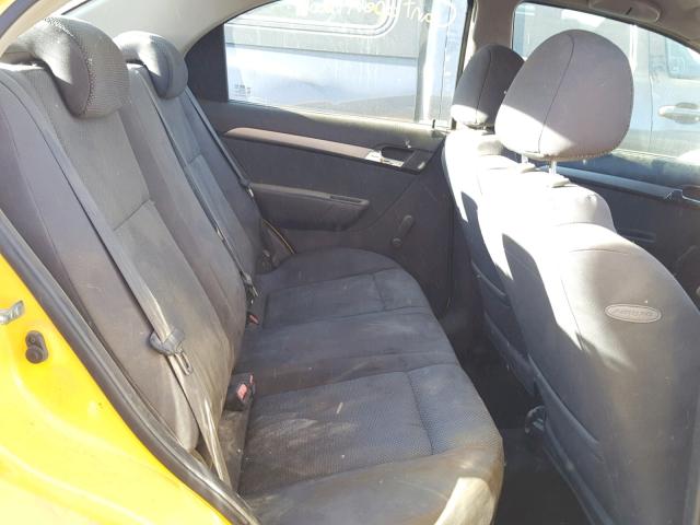 KL1TD56608B252073 - 2008 CHEVROLET AVEO BASE Sarı foto 6