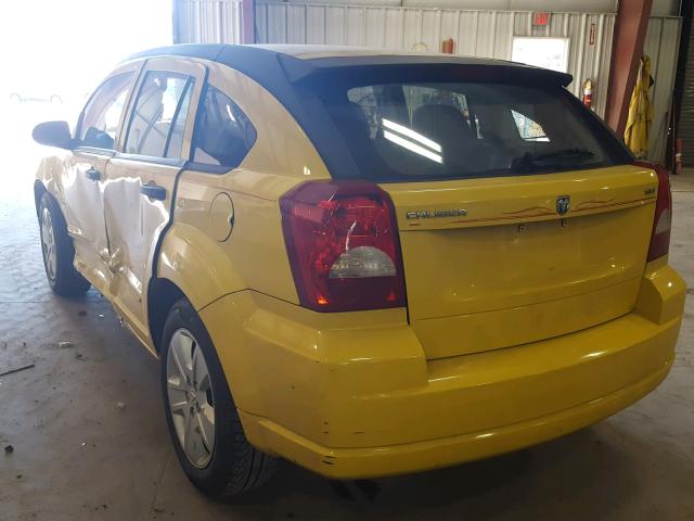 1B3HB48B77D512238 - 2007 DODGE CALIBER SX YELLOW photo 3