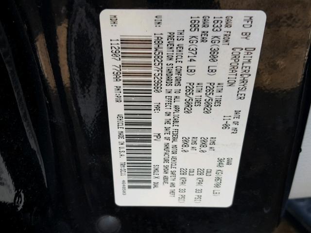 1A8HW58257F529660 - 2007 CHRYSLER ASPEN LIMI BLACK photo 10