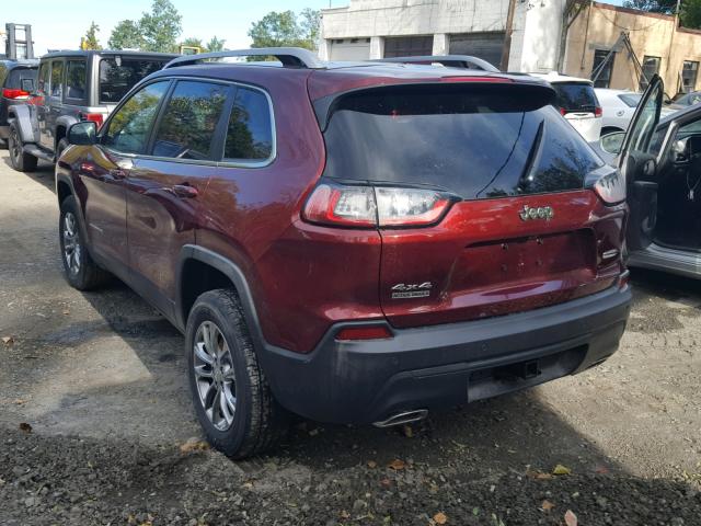 1C4PJMLX7KD249709 - 2019 JEEP CHEROKEE L MAROON photo 3