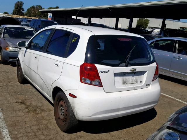 KL1TD66687B731314 - 2007 CHEVROLET AVEO BASE Ақ фото 3