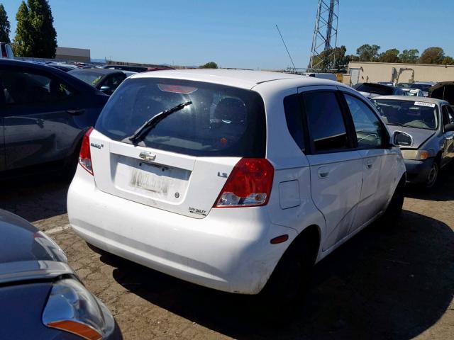 KL1TD66687B731314 - 2007 CHEVROLET AVEO BASE Ақ фото 4