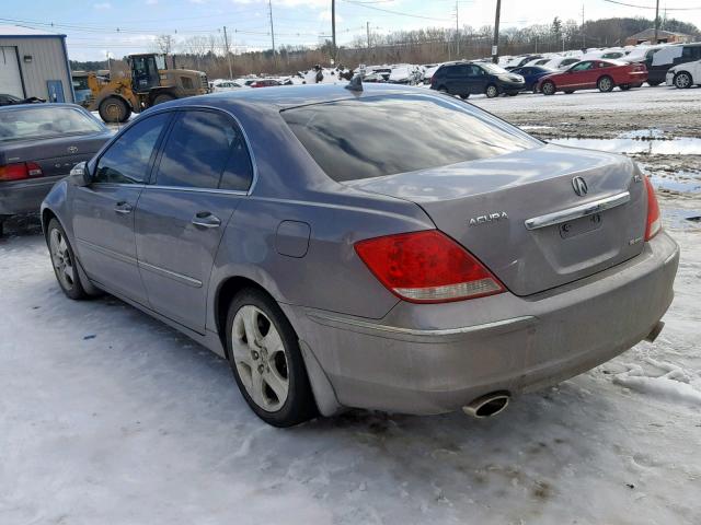 JH4KB16565C008412 - 2005 ACURA RL GRAY photo 3