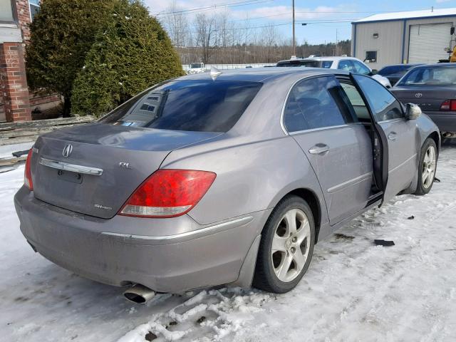 JH4KB16565C008412 - 2005 ACURA RL GRAY photo 4