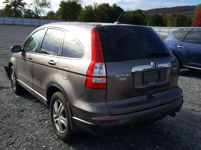 5J6RE4H71AL033942 - 2010 HONDA CR-V EXL GRAY photo 3