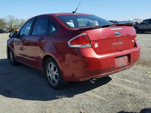 1FAHP36N39W207145 - 2009 FORD FOCUS SES RED photo 3