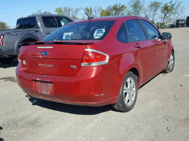 1FAHP36N39W207145 - 2009 FORD FOCUS SES RED photo 4