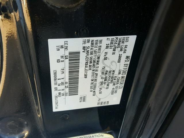 5LMFU27R84LJ31589 - 2004 LINCOLN NAVIGATOR 黑色 照片 10