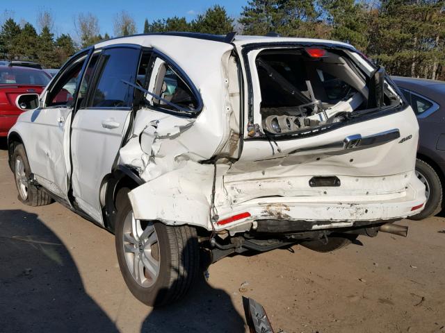 5J6RE4H72AL008256 - 2010 HONDA CR-V EXL WHITE photo 3