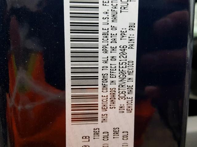 3C6TRVNG0FE512046 - 2015 RAM PROMASTER 蓝色 照片 10