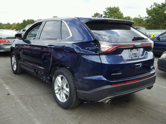 2FMPK4J98GBB14703 - 2016 FORD EDGE SEL BLUE photo 3