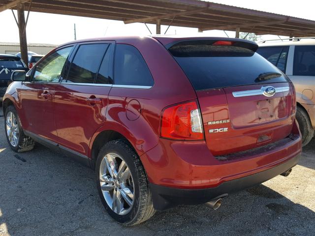 2FMDK3KC0EBB21486 - 2014 FORD EDGE LIMIT RED photo 3