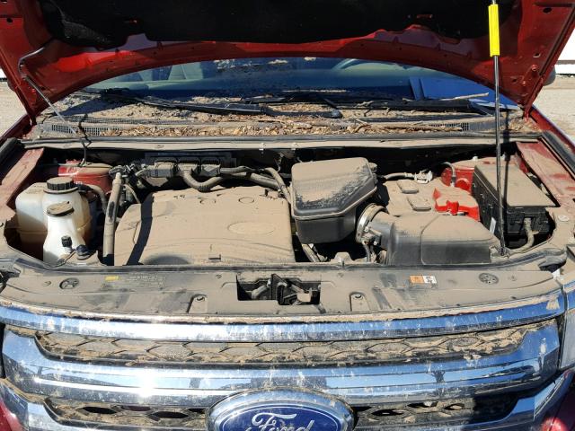 2FMDK3KC0EBB21486 - 2014 FORD EDGE LIMIT RED photo 7