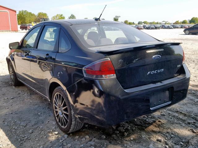 1FAHP3GN8AW283088 - 2010 FORD FOCUS SES BLACK photo 3