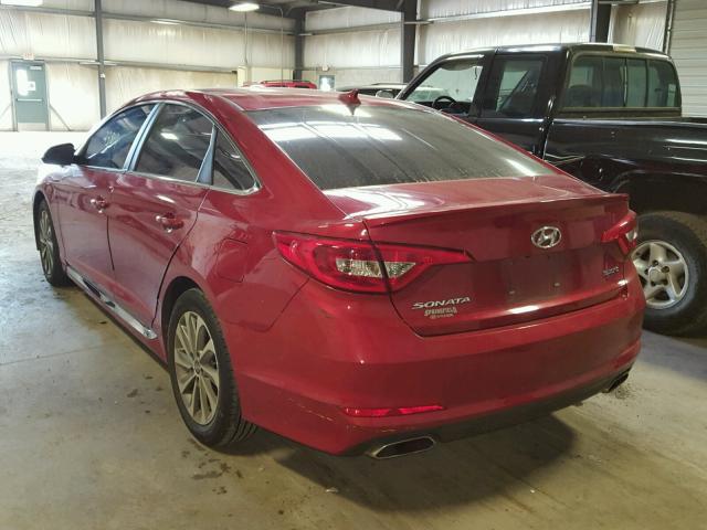 5NPE34AF1HH555531 - 2017 HYUNDAI SONATA SPO MAROON photo 3