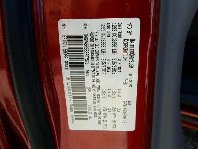 1D4GP45R56B757579 - 2006 DODGE CARAVAN SX RED photo 10