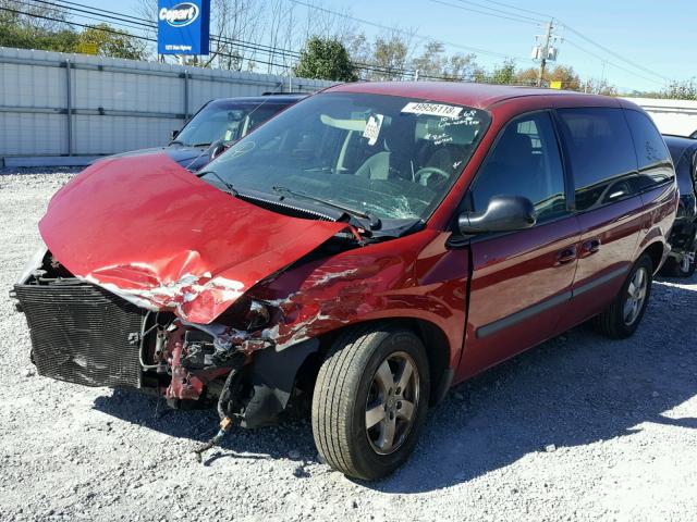 1D4GP45R56B757579 - 2006 DODGE CARAVAN SX RED photo 2