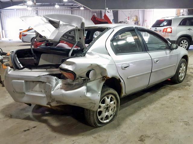 1B3ES56C54D530107 - 2004 DODGE NEON SXT SILVER photo 4