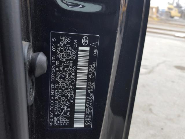 JTKJF5C71GJ018156 - 2016 TOYOTA SCION TC 黑色 照片 10