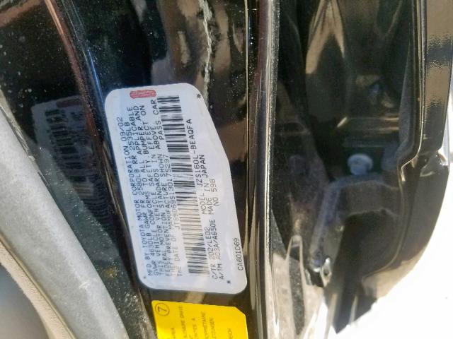 JT8BD69S130175297 - 2003 LEXUS GS 300 BLACK photo 10