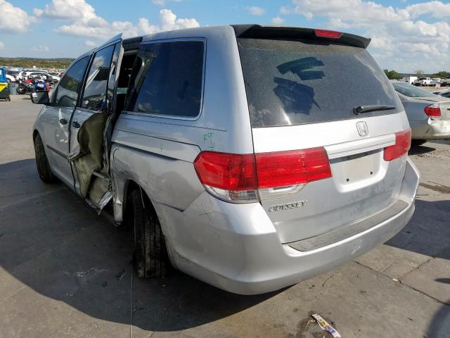 5FNRL3H21AB017480 - 2010 HONDA ODYSSEY LX SILVER photo 3