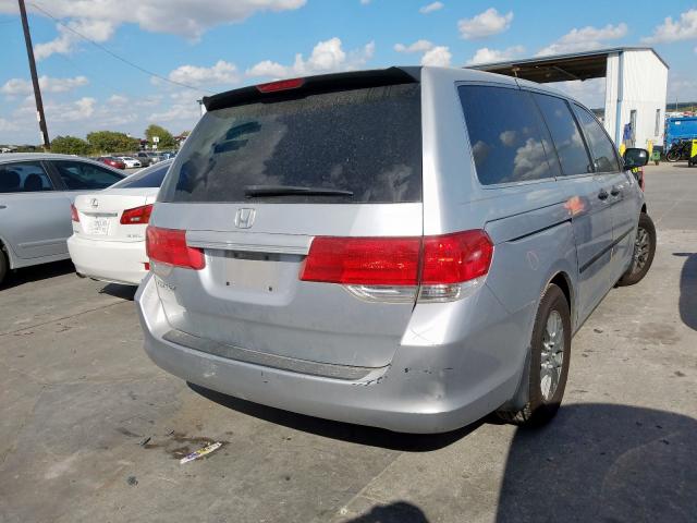 5FNRL3H21AB017480 - 2010 HONDA ODYSSEY LX SILVER photo 4