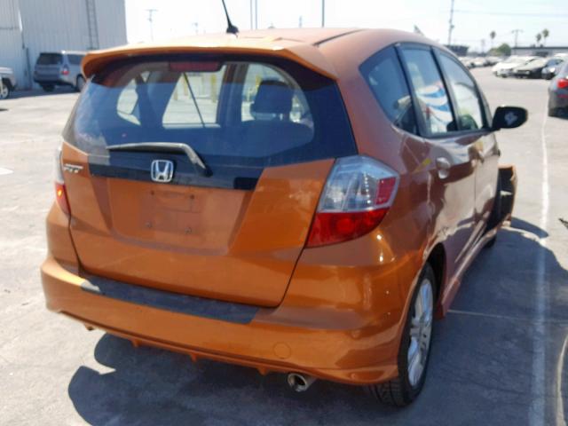 JHMGE8H55BC013048 - 2011 HONDA FIT SPORT ORANGE photo 4