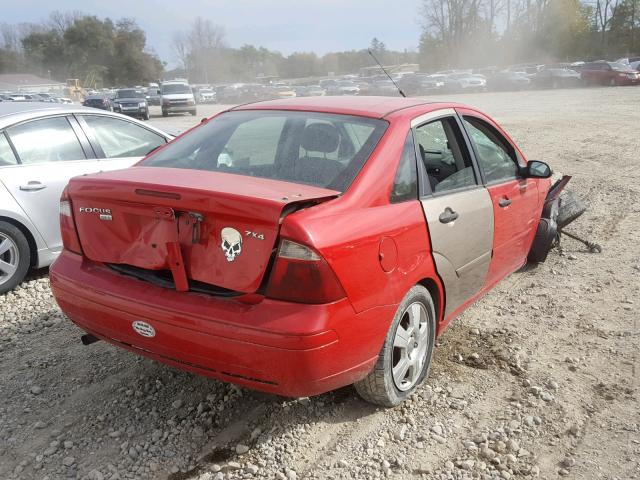 1FAFP34N56W174283 - 2006 FORD FOCUS ZX4 RED photo 4