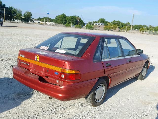 1FAPP14J7PW363377 - 1993 FORD ESCORT LX MAROON photo 4