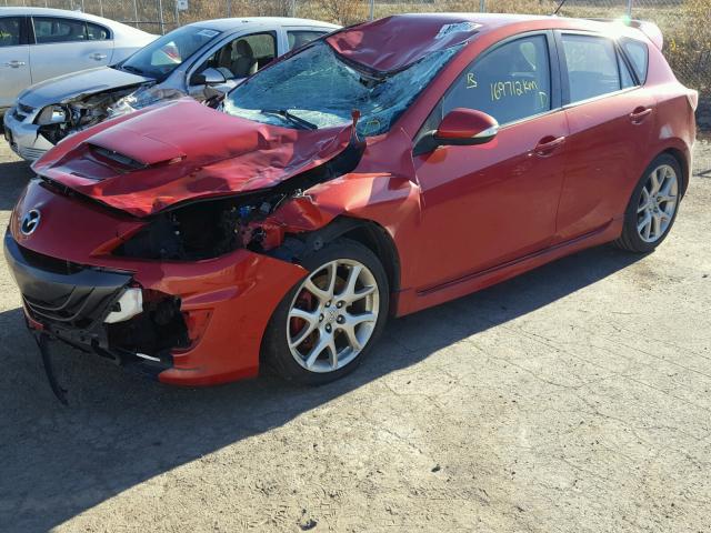 JM1BL1H31A1195493 - 2010 MAZDA SPEED 3 RED photo 2