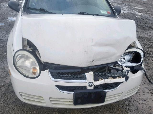 1B3ES56C85D163849 - 2005 DODGE NEON SXT WHITE photo 7