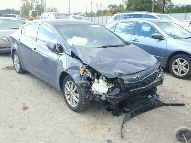 KNAFX4A82E5235914 - 2014 KIA FORTE EX BLUE photo 1