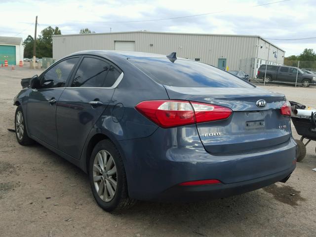 KNAFX4A82E5235914 - 2014 KIA FORTE EX BLUE photo 3