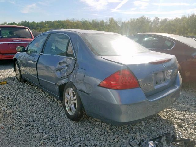 1HGCM56327A058343 - 2007 HONDA ACCORD SE BLUE photo 3