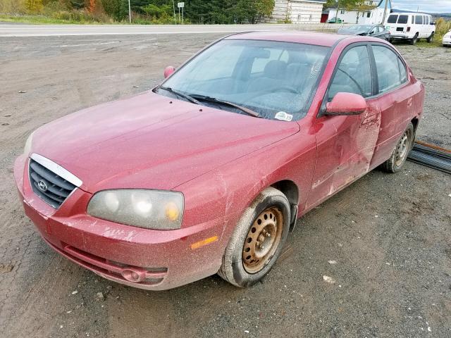 KMHDN45D44U877316 - 2004 HYUNDAI ELANTRA GL RED photo 2