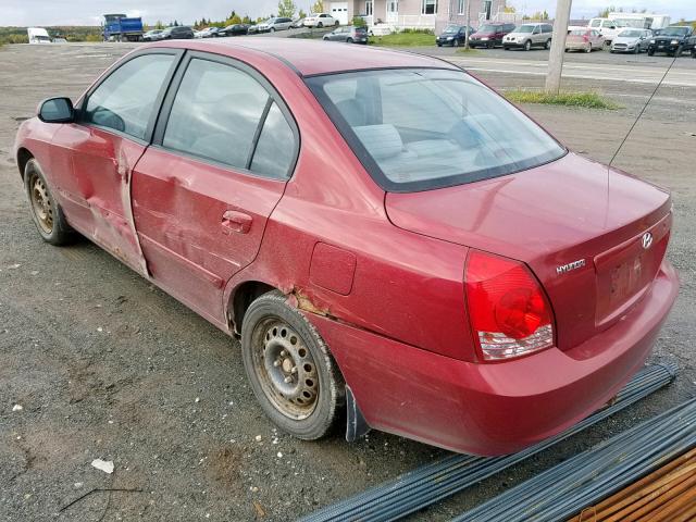 KMHDN45D44U877316 - 2004 HYUNDAI ELANTRA GL RED photo 3