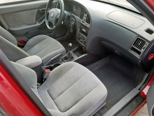 KMHDN45D44U877316 - 2004 HYUNDAI ELANTRA GL RED photo 5