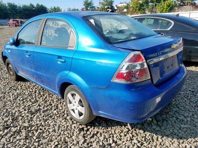 KL1TD56687B064545 - 2007 CHEVROLET AVEO BASE BLUE photo 3