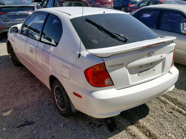 KMHCG35C94U310462 - 2004 HYUNDAI ACCENT GL WHITE photo 3