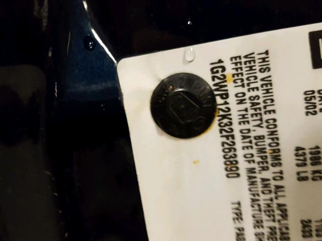 1G2WP12K32F263890 - 2002 PONTIAC GRAND PRIX BLUE photo 10