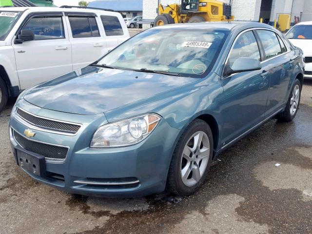 1G1ZH57B79F121454 - 2009 CHEVROLET MALIBU 1LT GREEN photo 2