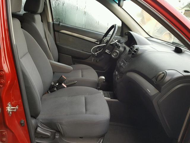 KL1TD5DE3AB075986 - 2010 CHEVROLET AVEO LS MAROON photo 5