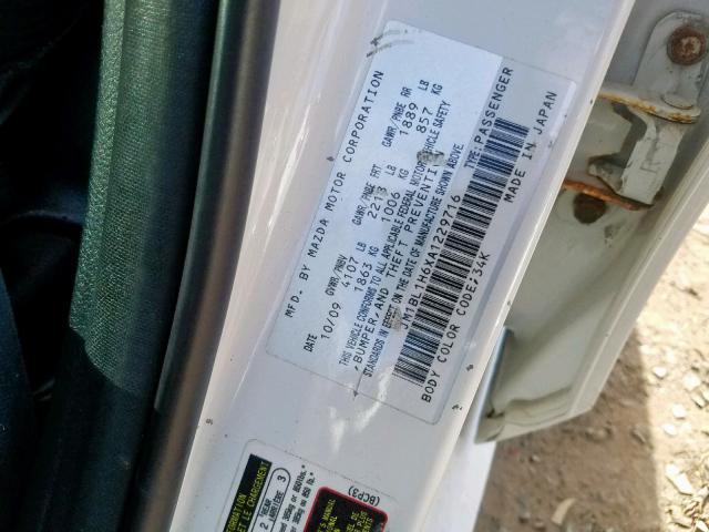 JM1BL1H6XA1229716 - 2010 MAZDA 3 S WHITE photo 10